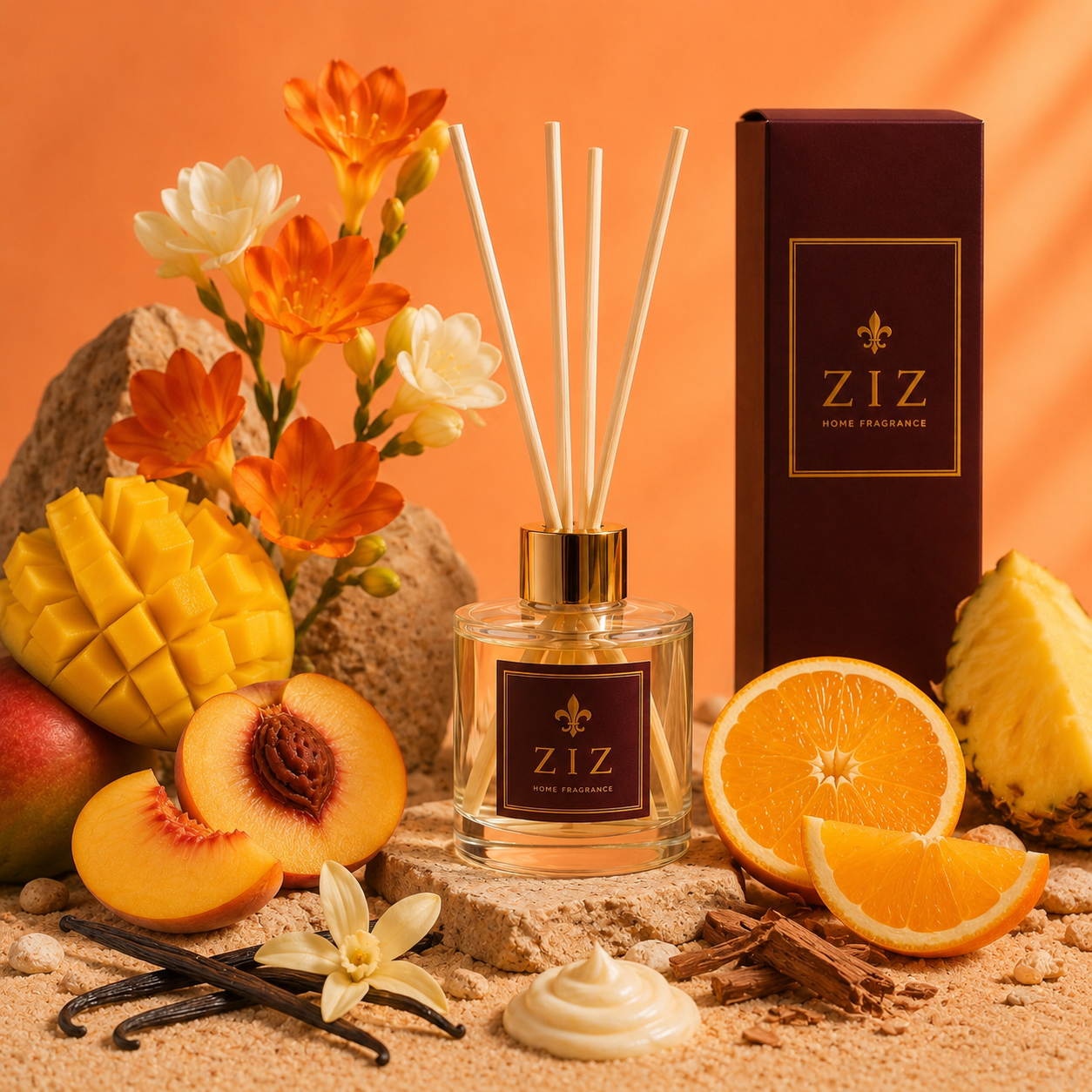 Pêssego Ambarado | Difusor de Aromas · 240 ml · Frutada, Cremosa e Luminosa